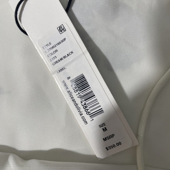 NWT $350 Alice + Olivia [ Medium ]‎ Bess Floral Jacquard Ruffle Slip Dress - Picture 7 of 13